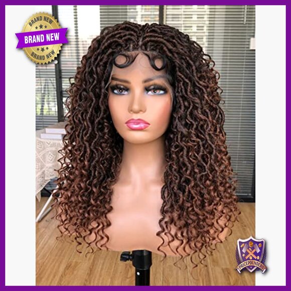 Full Lace Synthetic Wig with Baby Hair Bohemian Locs Curly Braids